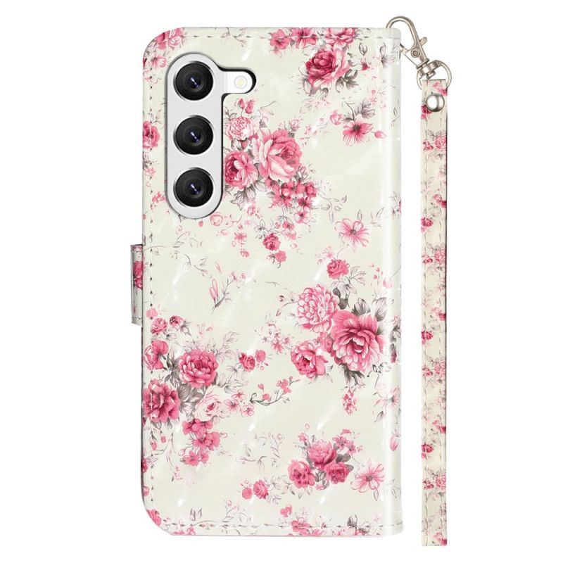 Flip Cover Samsung Galaxy S24 Plus 5g Frihedsblomster Med Rem