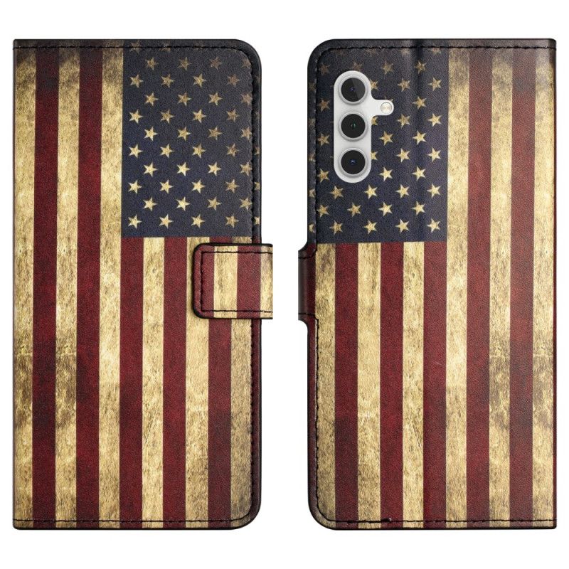 Flip Cover Samsung Galaxy S24 Plus 5g Vintage Amerikansk Flag