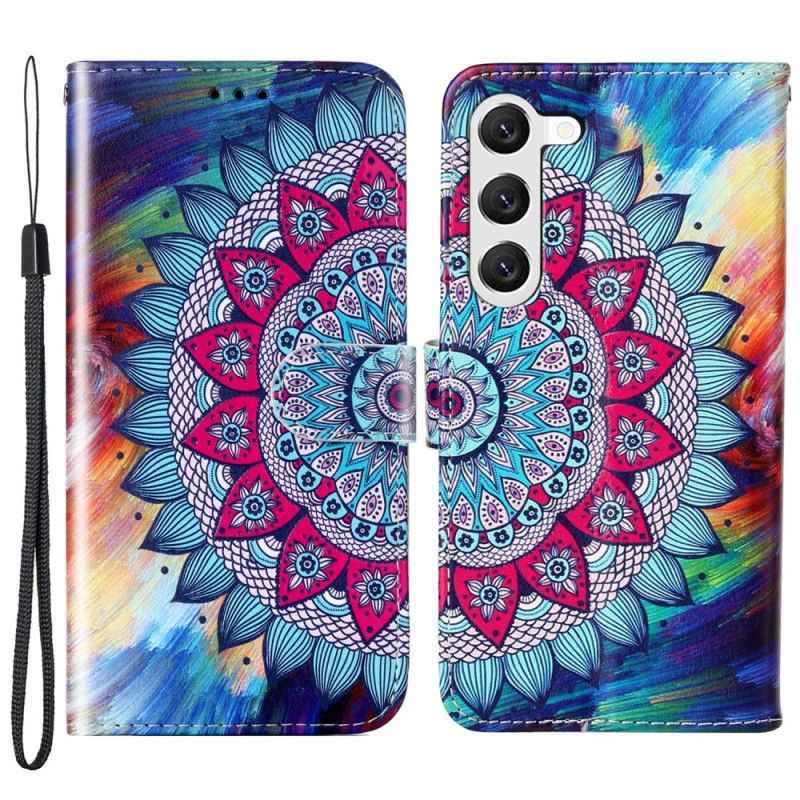 Flip Cover Til Samsung Galaxy S24 Plus 5g Mandala Blomst Med Rem