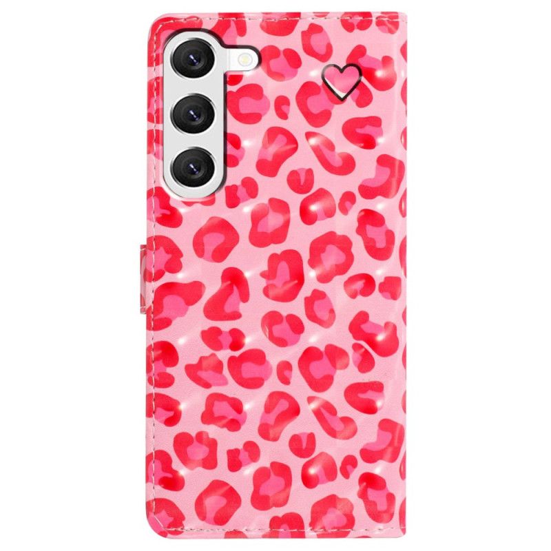 Flip Cover Til Samsung Galaxy S24 Plus 5g Pink Leopard Print Med Rem