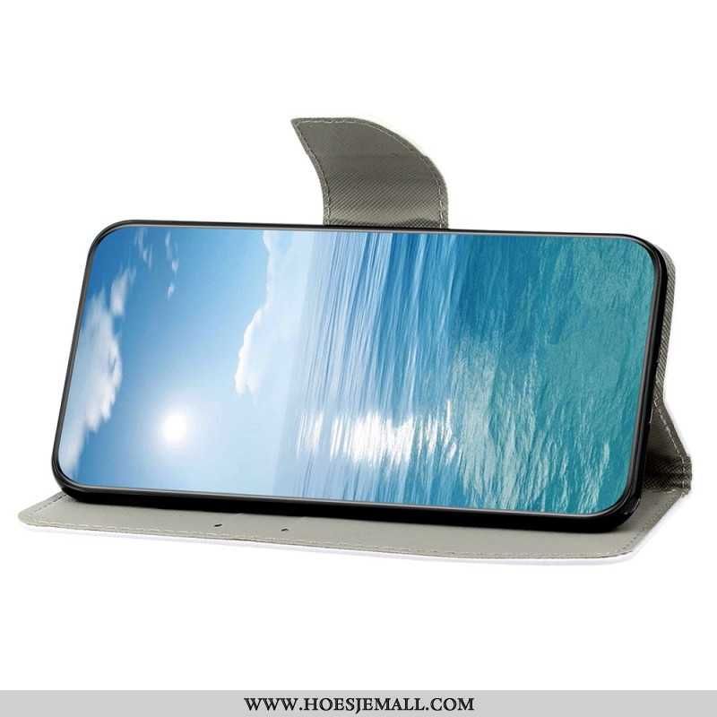 Flip Cover Til Samsung Galaxy S24 Plus 5g Sommerfugl Og Kat Med Rem