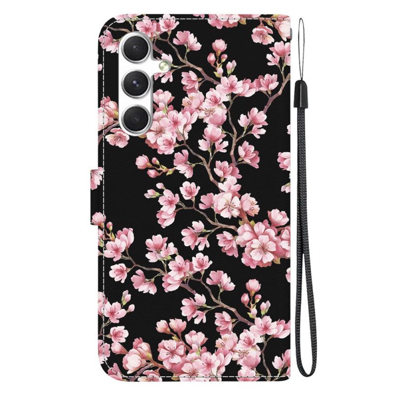 Læder Cover Samsung Galaxy S24 Plus 5g Omspændte Blommeblomster