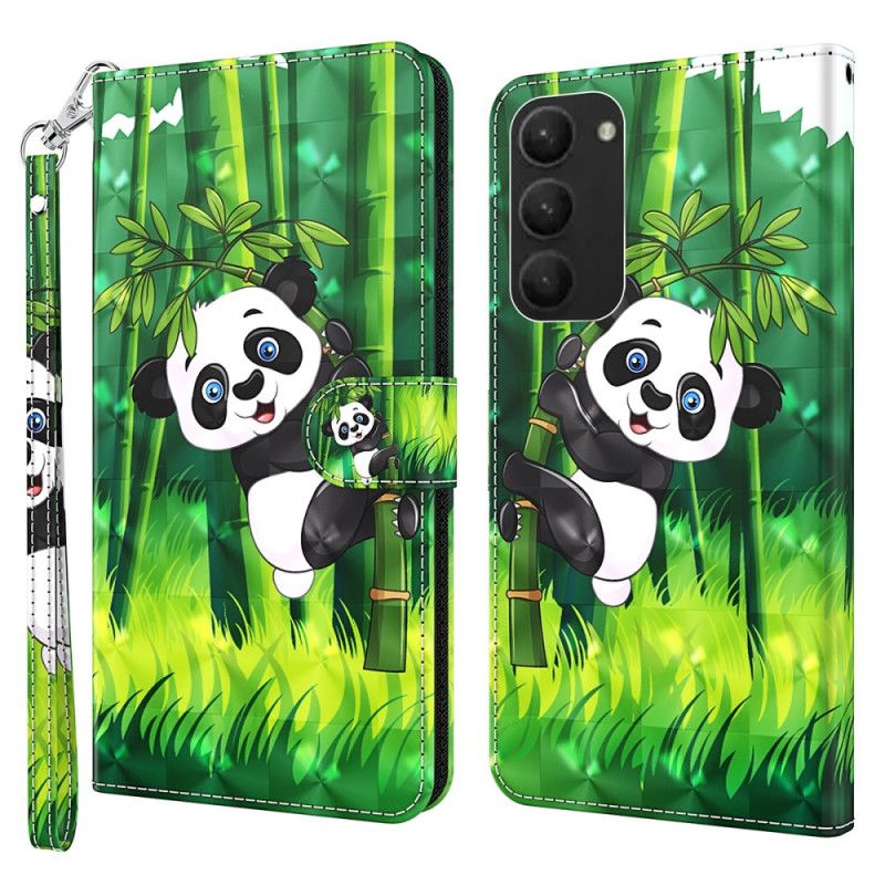 Læder Cover Samsung Galaxy S24 Plus 5g Panda Climber Med Rem