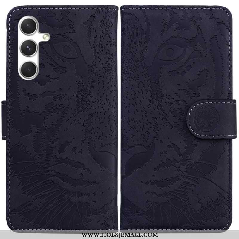 Læder Cover Samsung Galaxy S24 Plus 5g Telefon Etui Tiger Footprint