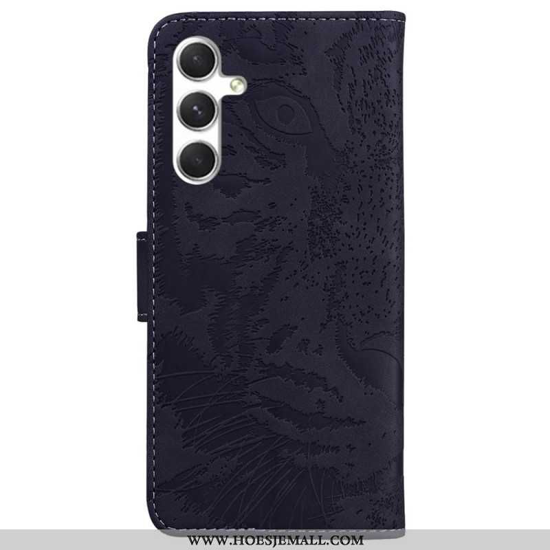 Læder Cover Samsung Galaxy S24 Plus 5g Telefon Etui Tiger Footprint