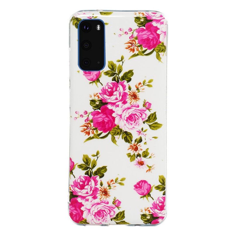 Cover for Samsung Galaxy S20 Fluorescerende Frihedsblomster