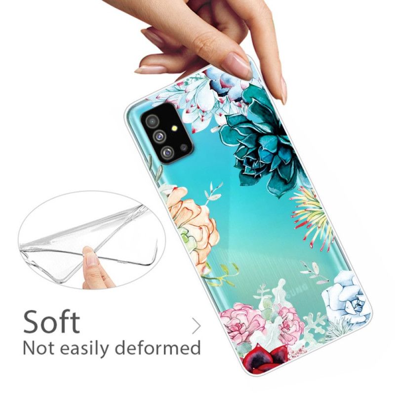 Cover for Samsung Galaxy S20 Gennemsigtige Akvarelblomster