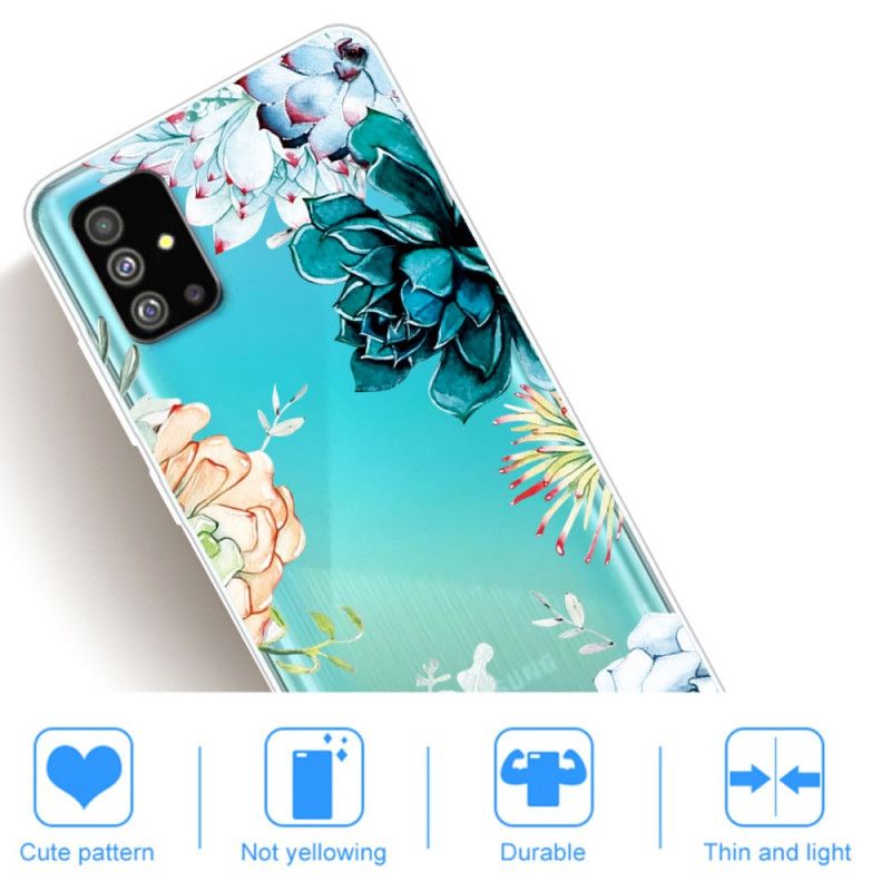 Cover for Samsung Galaxy S20 Gennemsigtige Akvarelblomster