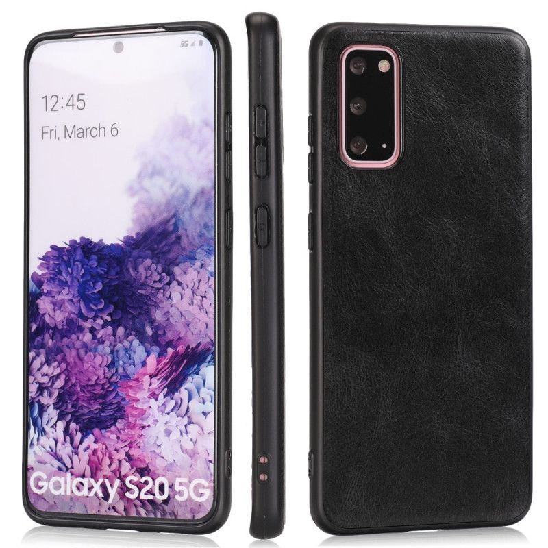 Cover for Samsung Galaxy S20 Sort Læderstil