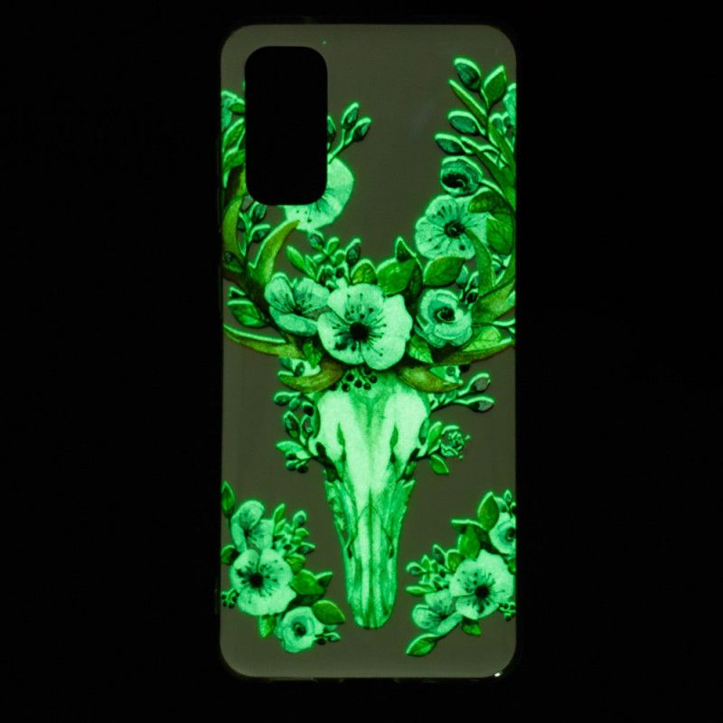 Cover Samsung Galaxy S20 Fluorescerende Blomstrende Elg