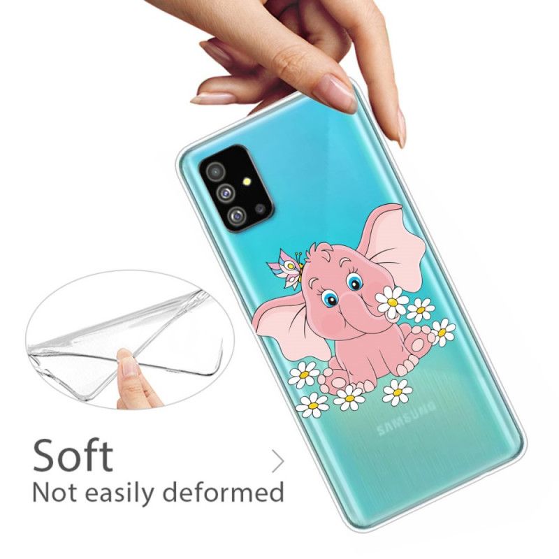 Cover Samsung Galaxy S20 Gennemsigtig Lyserød Elefant