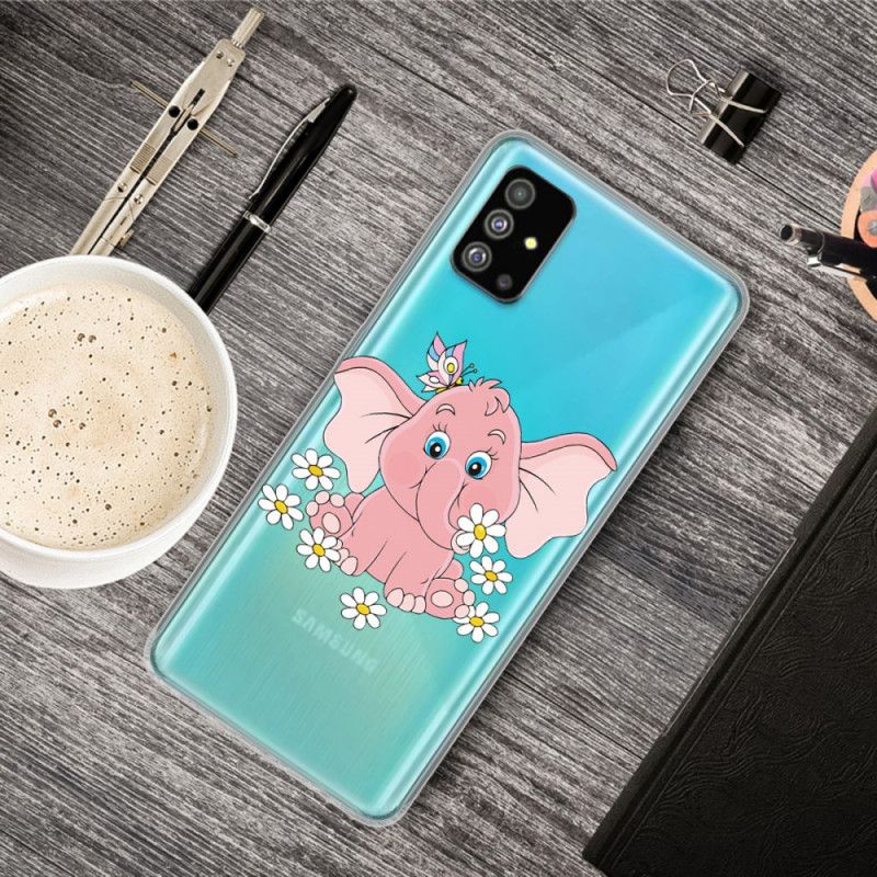 Cover Samsung Galaxy S20 Gennemsigtig Lyserød Elefant