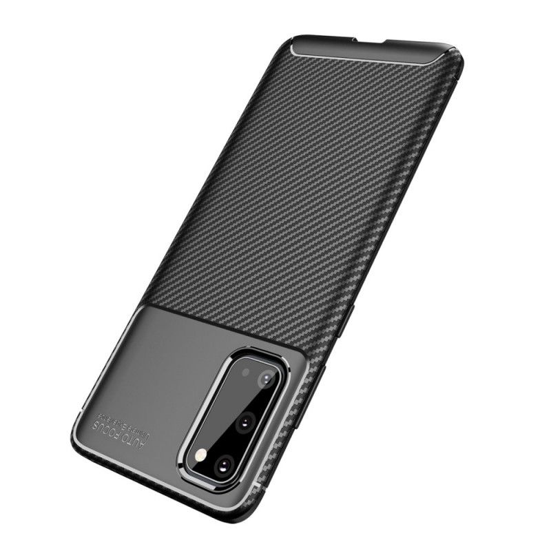 Cover Samsung Galaxy S20 Sort Fleksibel Kulfibertekstur