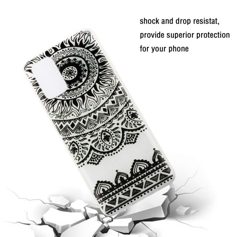 Cover Samsung Galaxy S20 Sort Gennemsigtig Blomstermandala