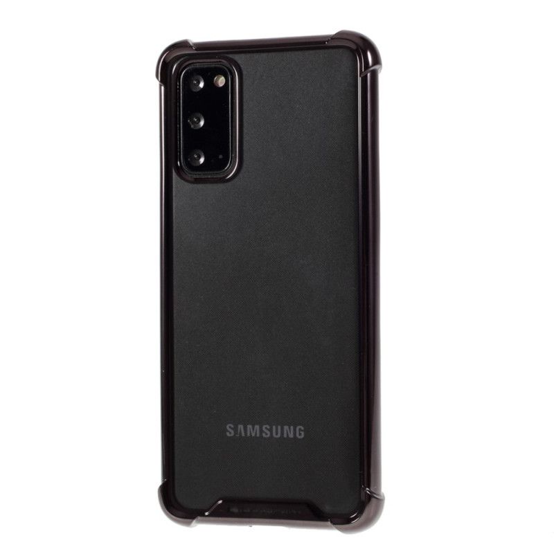 Cover Samsung Galaxy S20 Sort Gennemsigtige Kanter Af Farvede Farvestoffer