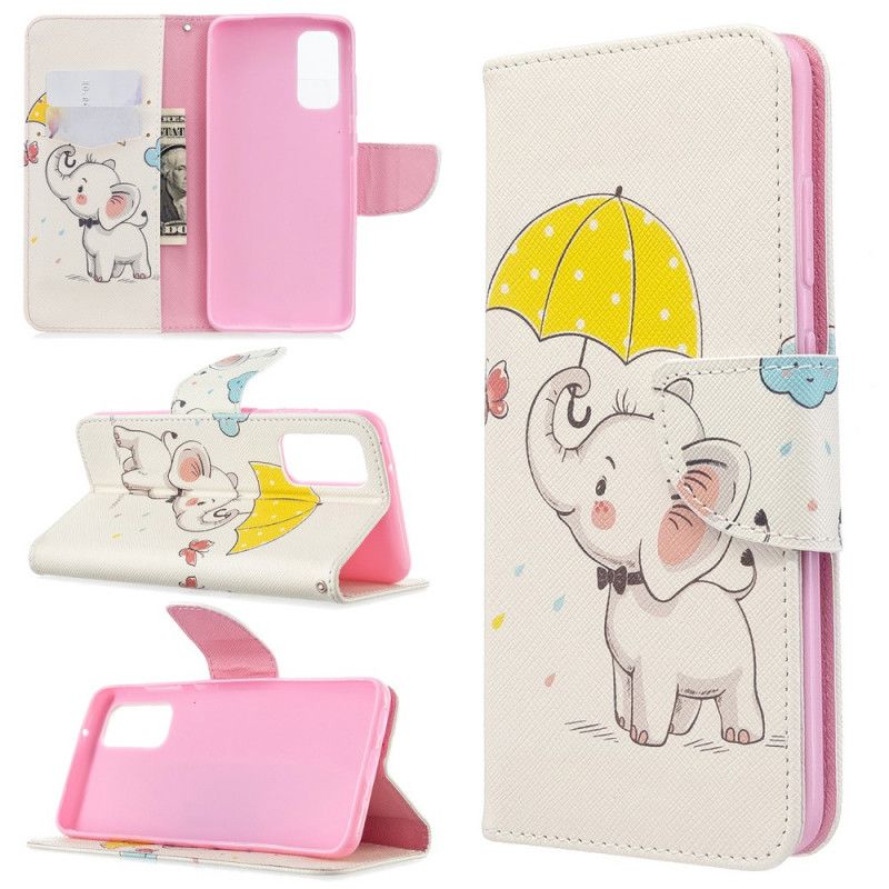 Flip Cover Læder for Samsung Galaxy S20 Baby Elefant