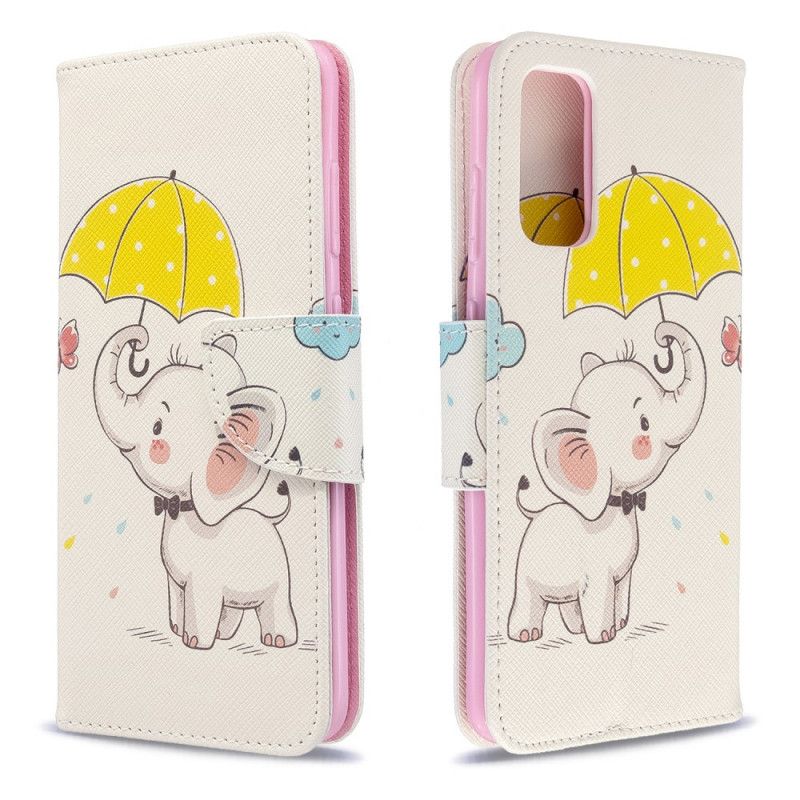 Flip Cover Læder for Samsung Galaxy S20 Baby Elefant