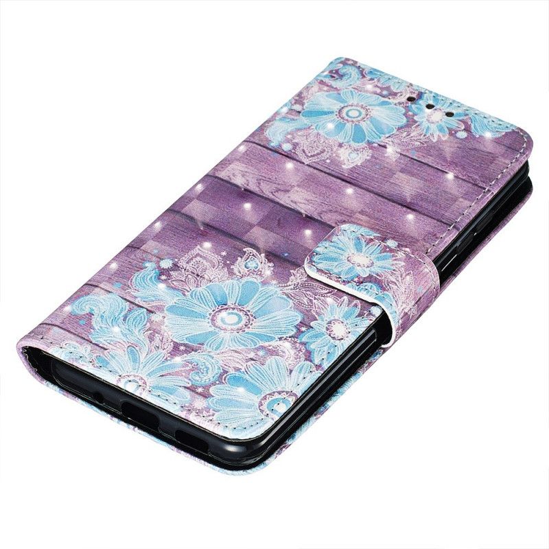 Flip Cover Læder for Samsung Galaxy S20 Blå Blomster