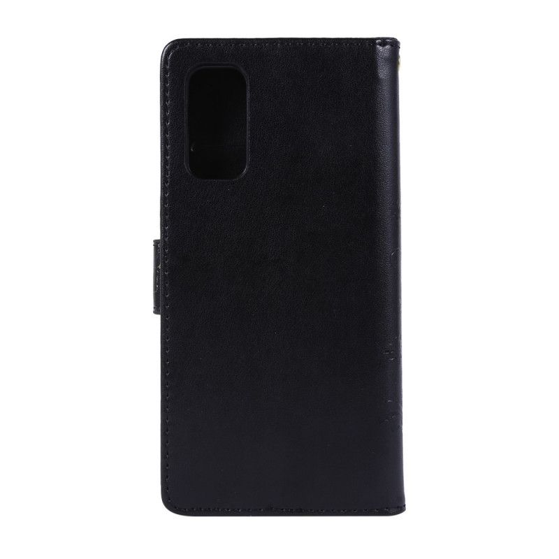 Flip Cover Læder for Samsung Galaxy S20 Sort Fortryllede Sommerfugle