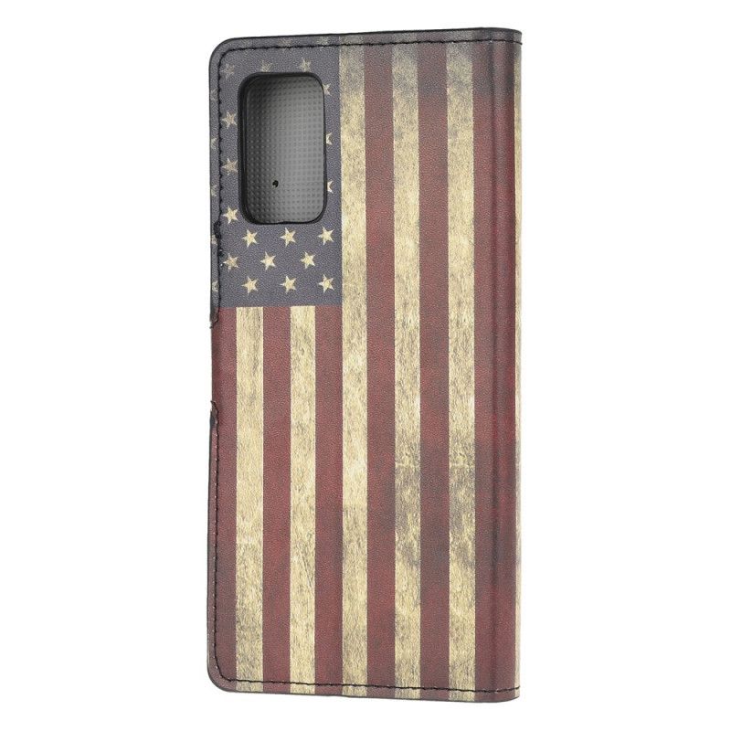 Flip Cover Læder Samsung Galaxy S20 Amerikansk Flag Original