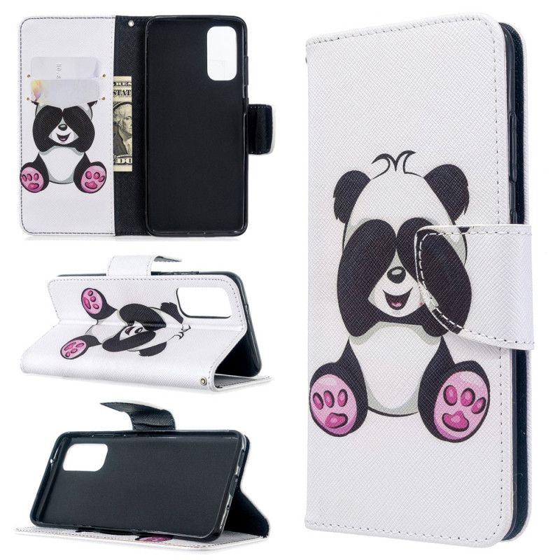 Flip Cover Læder Samsung Galaxy S20 Sjov Panda