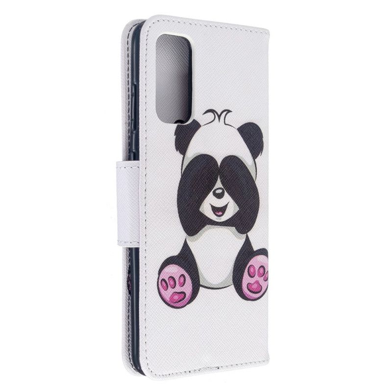 Flip Cover Læder Samsung Galaxy S20 Sjov Panda