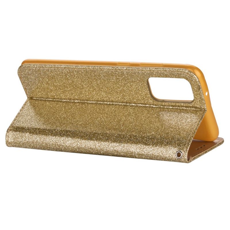 Flip Cover Læder Samsung Galaxy S20 Sort Glitterpung Original