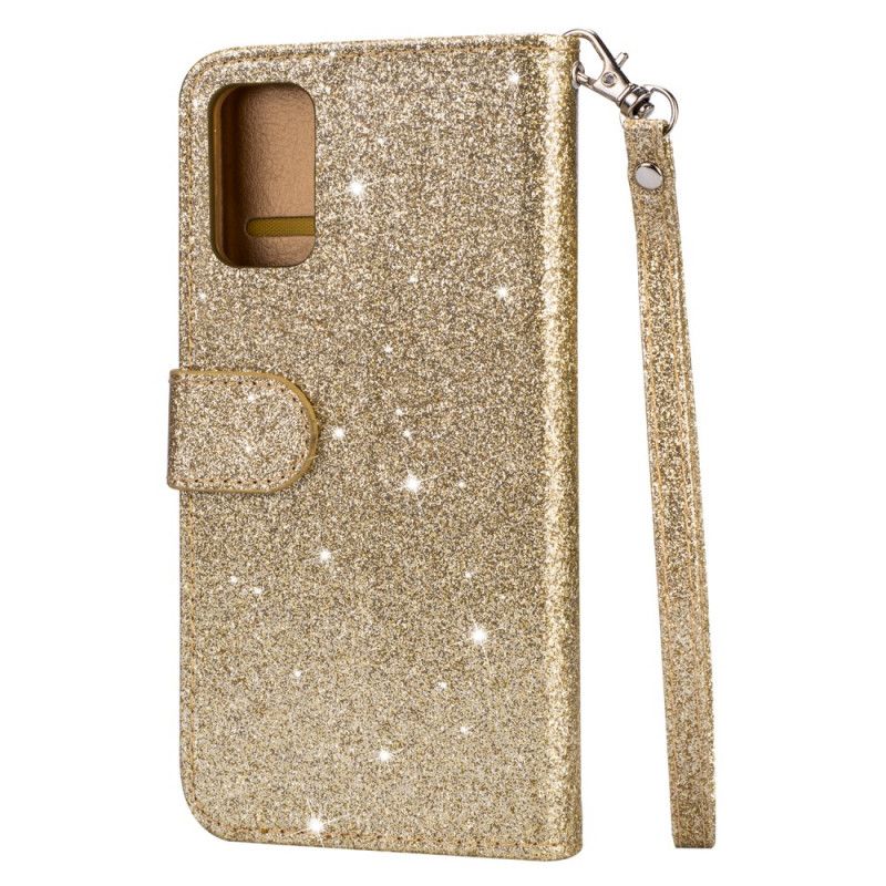 Flip Cover Læder Samsung Galaxy S20 Sort Glitterpung Original