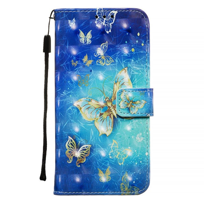 Flip Cover Samsung Galaxy S20 Gyldne Sommerfugle