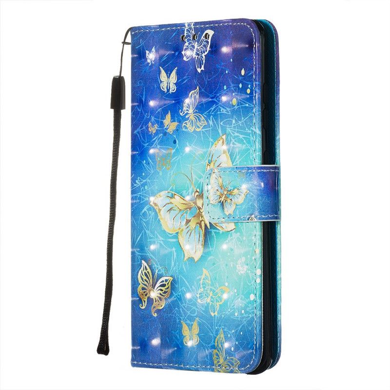 Flip Cover Samsung Galaxy S20 Gyldne Sommerfugle