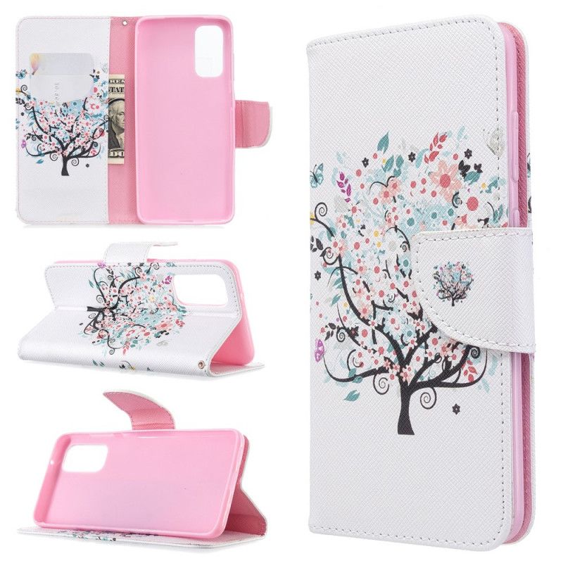 Flip Cover Samsung Galaxy S20 Mobilcover Blomstret Træ