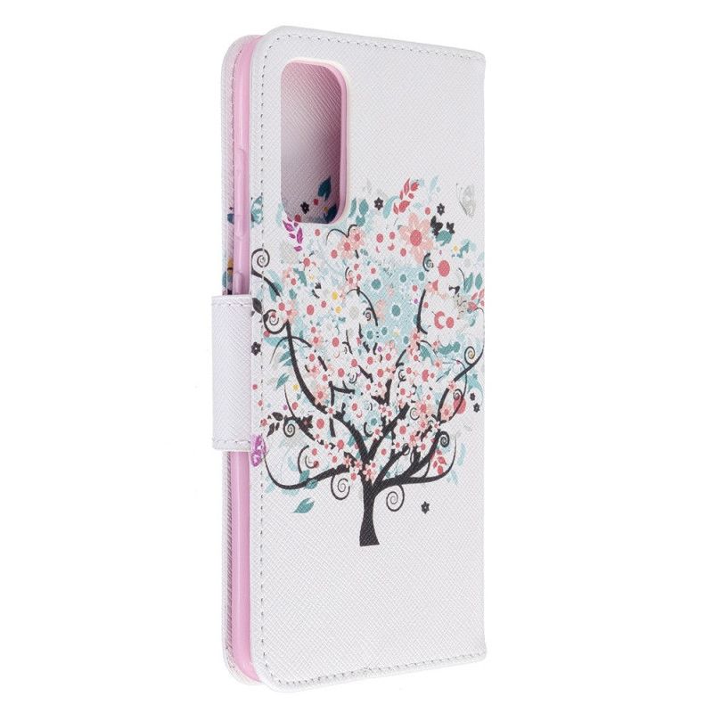 Flip Cover Samsung Galaxy S20 Mobilcover Blomstret Træ