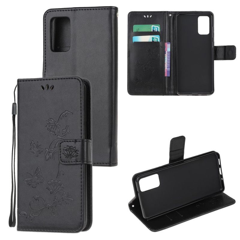 Flip Cover Samsung Galaxy S20 Sort Diskret Sommerfuglestrop