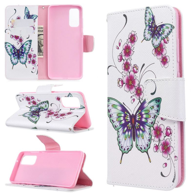 Flip Cover Samsung Galaxy S20 Sort Mobilcover Kongesommerfugle