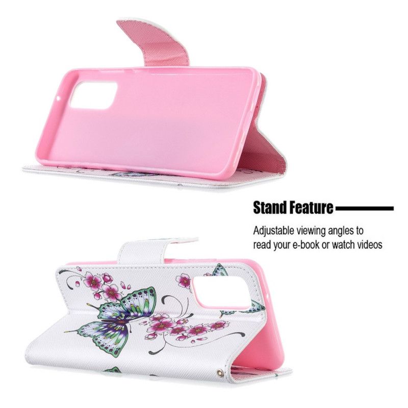 Flip Cover Samsung Galaxy S20 Sort Mobilcover Kongesommerfugle