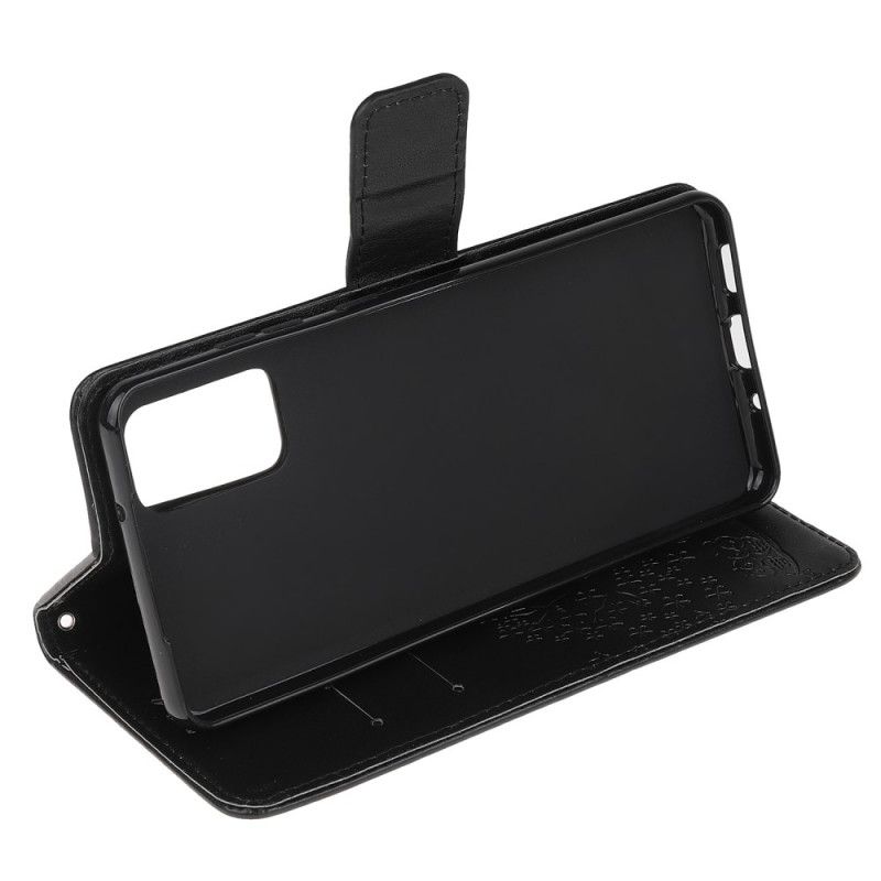 Flip Cover Samsung Galaxy S20 Sort Ugle Med Træ Og Rem