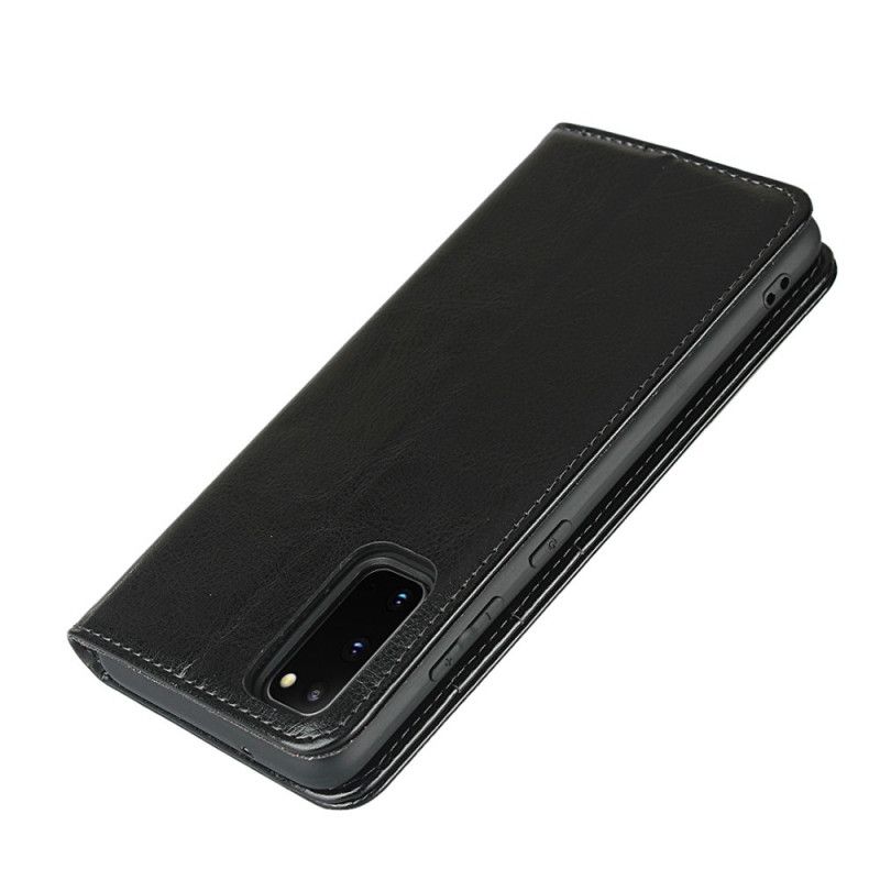 Læder Cover for Samsung Galaxy S20 Sort Forslag Til Ægte Læderfarve