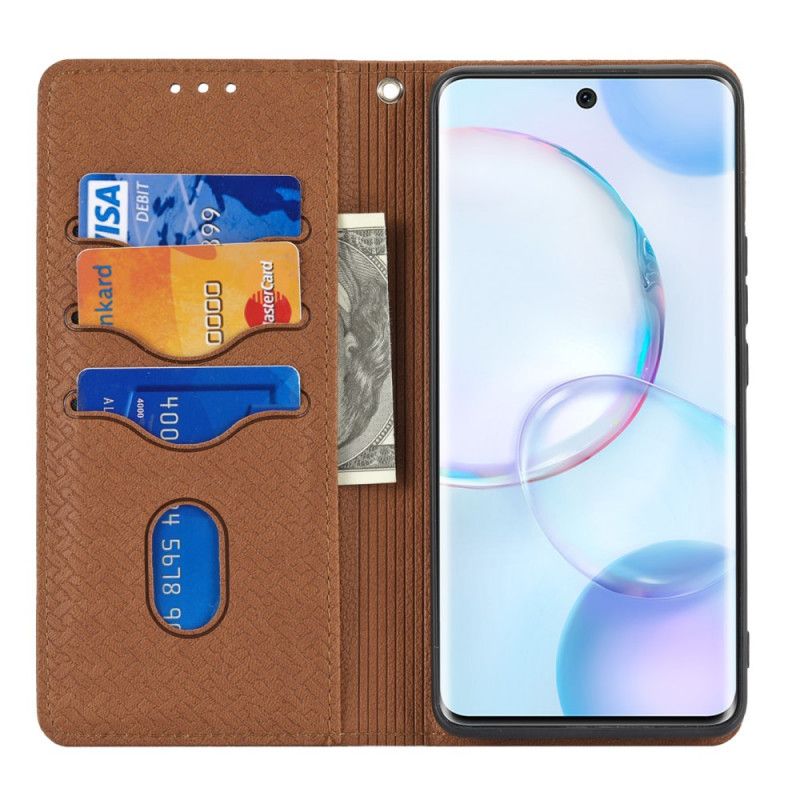 Læder Cover Huawei Nova 9 Pro / Honor 50 Pro Telefon Etui Stil Vævet Læderrem