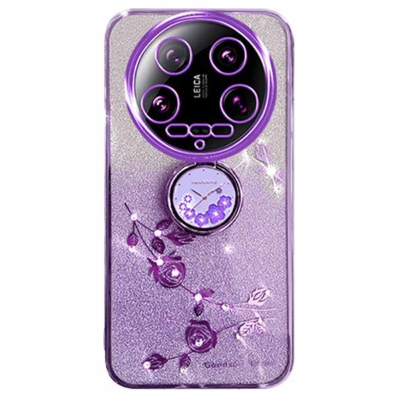 Cover Xiaomi 14 Ultra Glitter Og Blomster Kadem Support