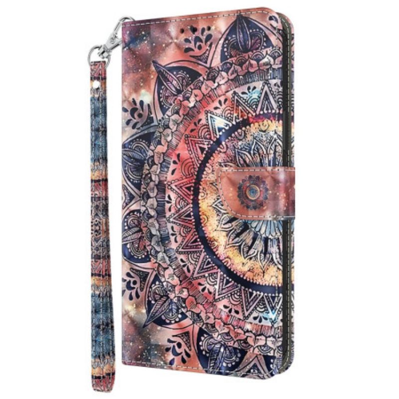 Flip Cover Google Pixel 8 Farverig Mandala Med Rem