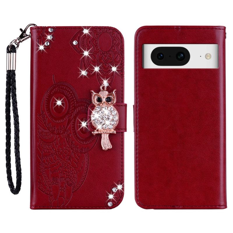 Flip Cover Google Pixel 8 Ugle Mandala Og Charm