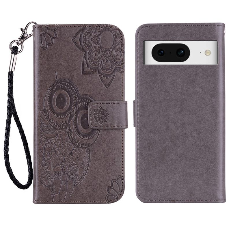 Flip Cover Google Pixel 8 Ugle Mandala Og Snor