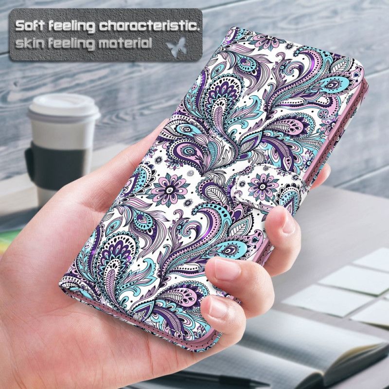 Læder Cover Google Pixel 8 Paisley Mønster Med Rem