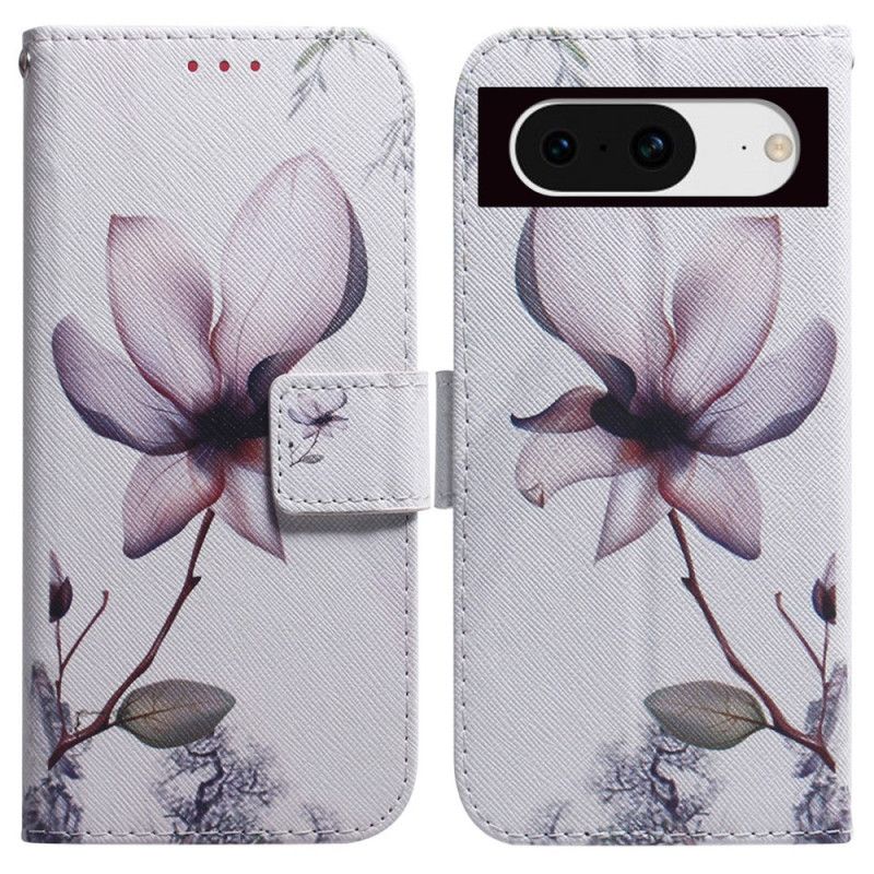 Læder Cover Google Pixel 8 Vintage Rose Flower