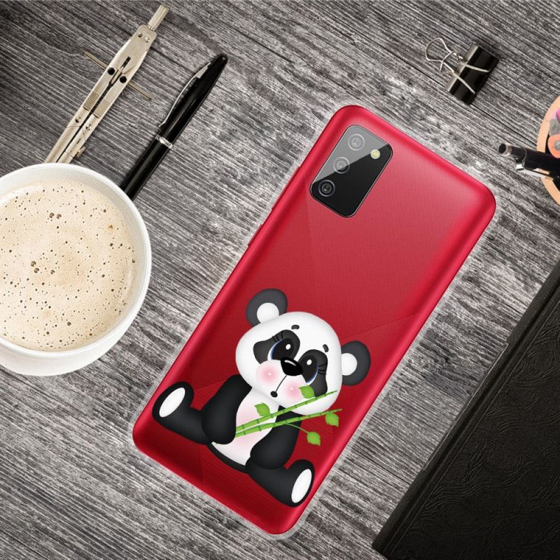 Cover for Samsung Galaxy A02s Gennemsigtig Trist Panda