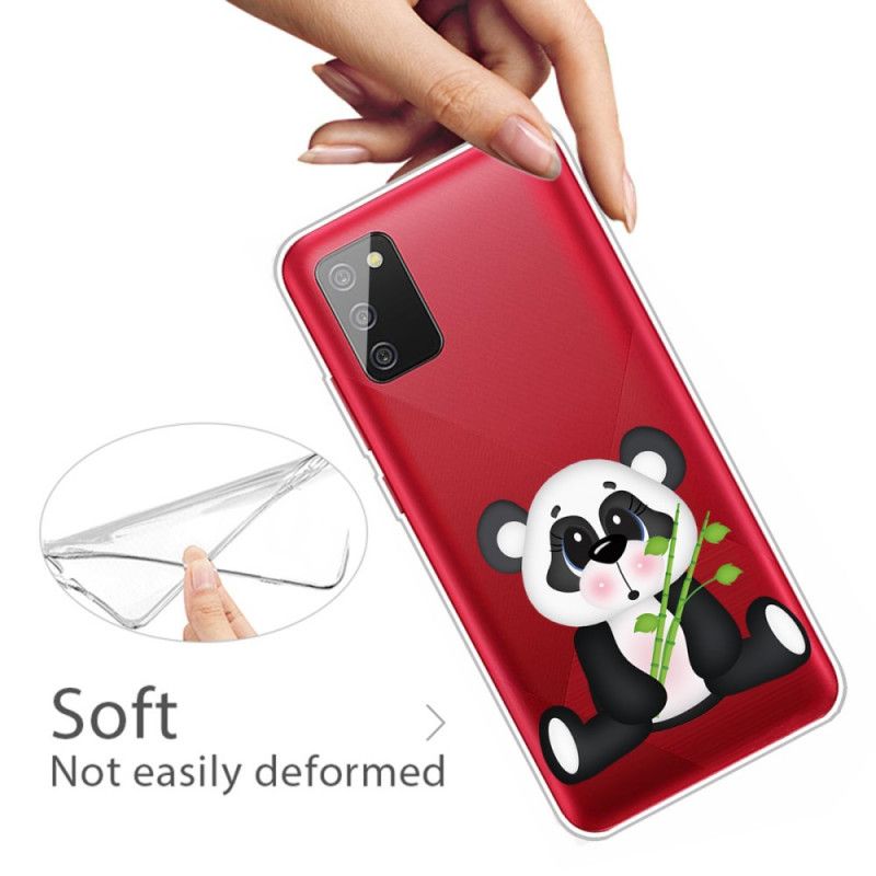 Cover for Samsung Galaxy A02s Gennemsigtig Trist Panda