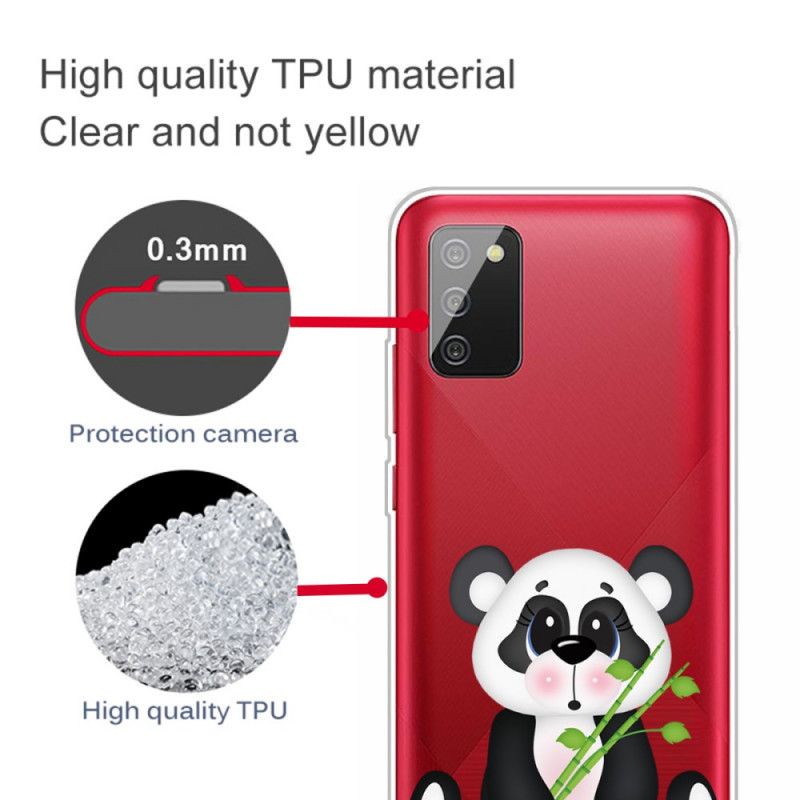 Cover for Samsung Galaxy A02s Gennemsigtig Trist Panda