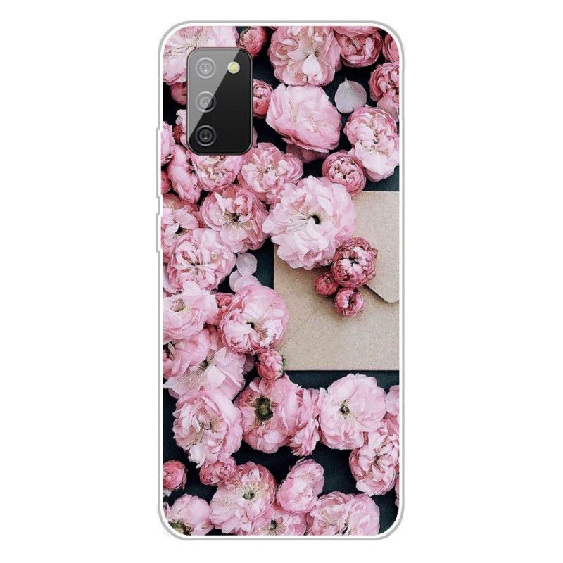 Cover for Samsung Galaxy A02s Rød Intense Blomster