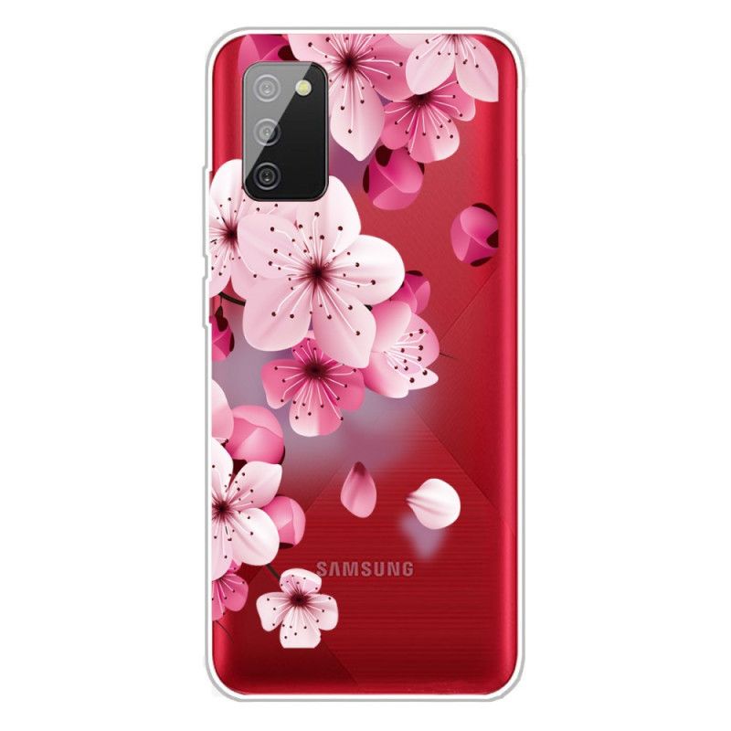 Cover for Samsung Galaxy A02s Små Lyserøde Blomster