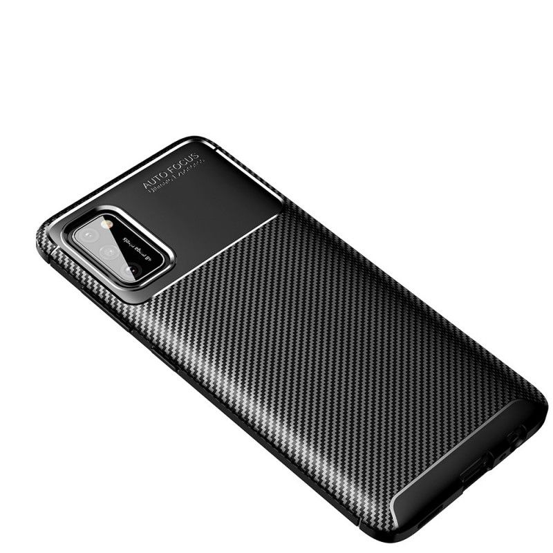 Cover for Samsung Galaxy A02s Sort Fleksibel Kulfibertekstur